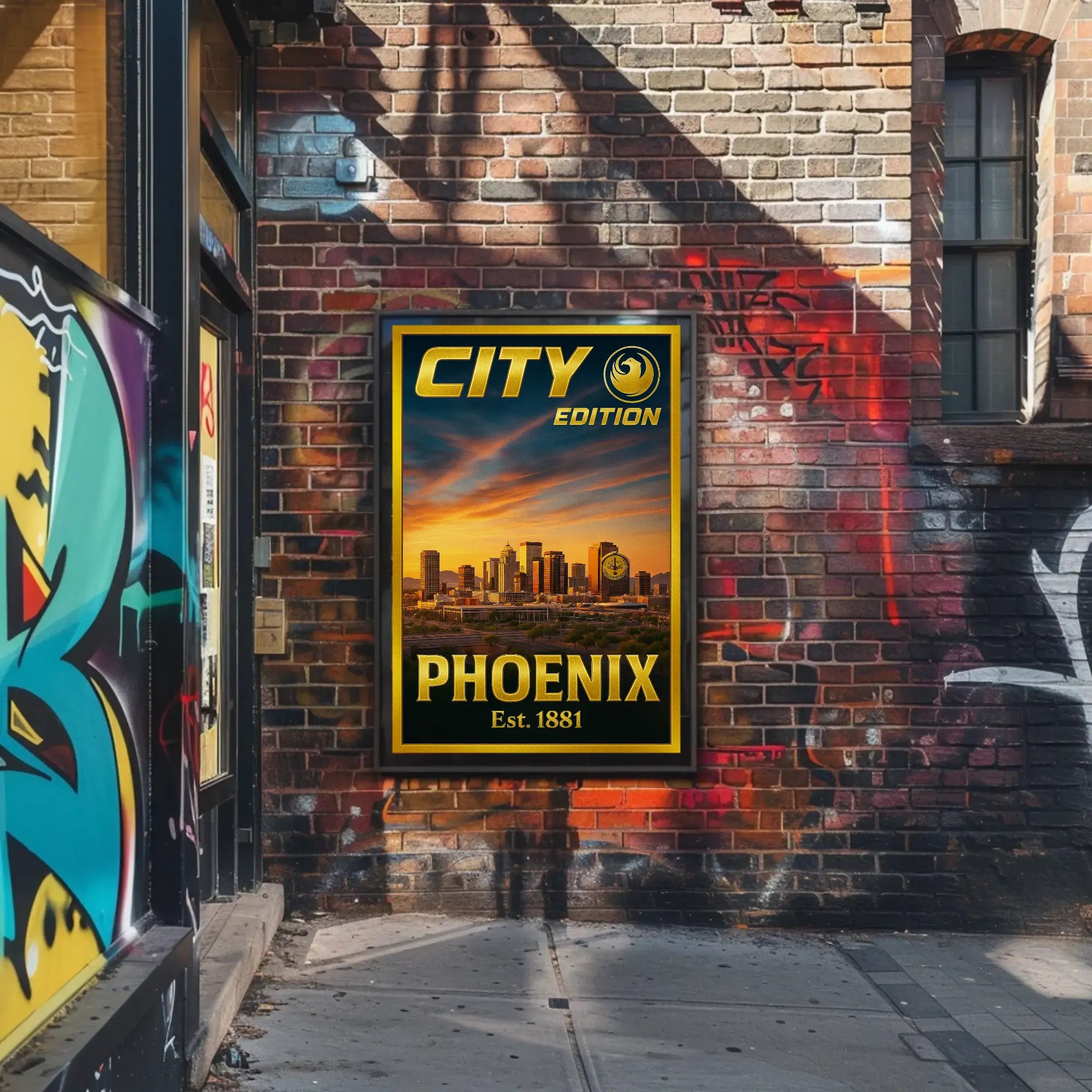 Phoenix Skyline Modern Urban Travel Poster PosterGoat