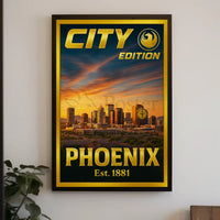 Phoenix Skyline Modern Urban Travel Poster PosterGoat