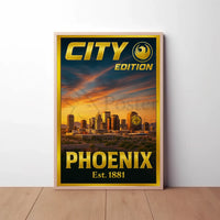 Phoenix Skyline Modern Urban Travel Poster PosterGoat