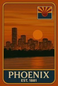 Phoenix Skyline Vintage Travel Poster PosterGoat