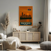 Phoenix Skyline Vintage Travel Poster PosterGoat