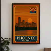 Phoenix Skyline Vintage Travel Poster PosterGoat