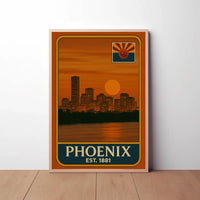 Phoenix Skyline Vintage Travel Poster PosterGoat