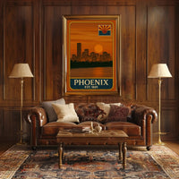Phoenix Skyline Vintage Travel Poster PosterGoat