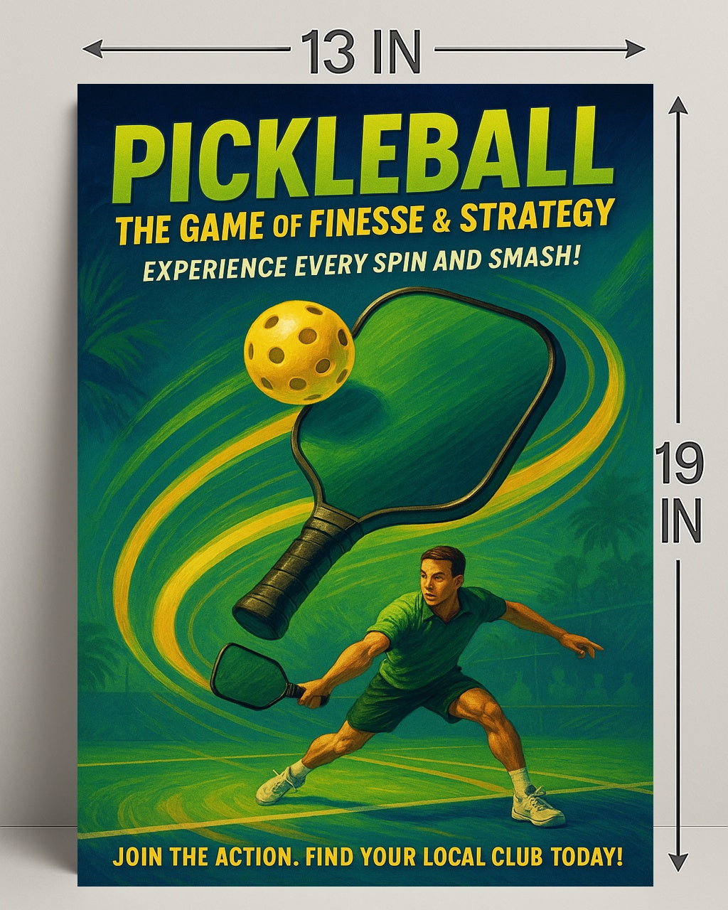 Pickleball Finesse Strategy Wall Art Print PosterGoat