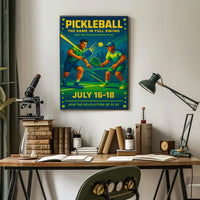 Pickleball Game Full Swing Wall Art Print PosterGoat