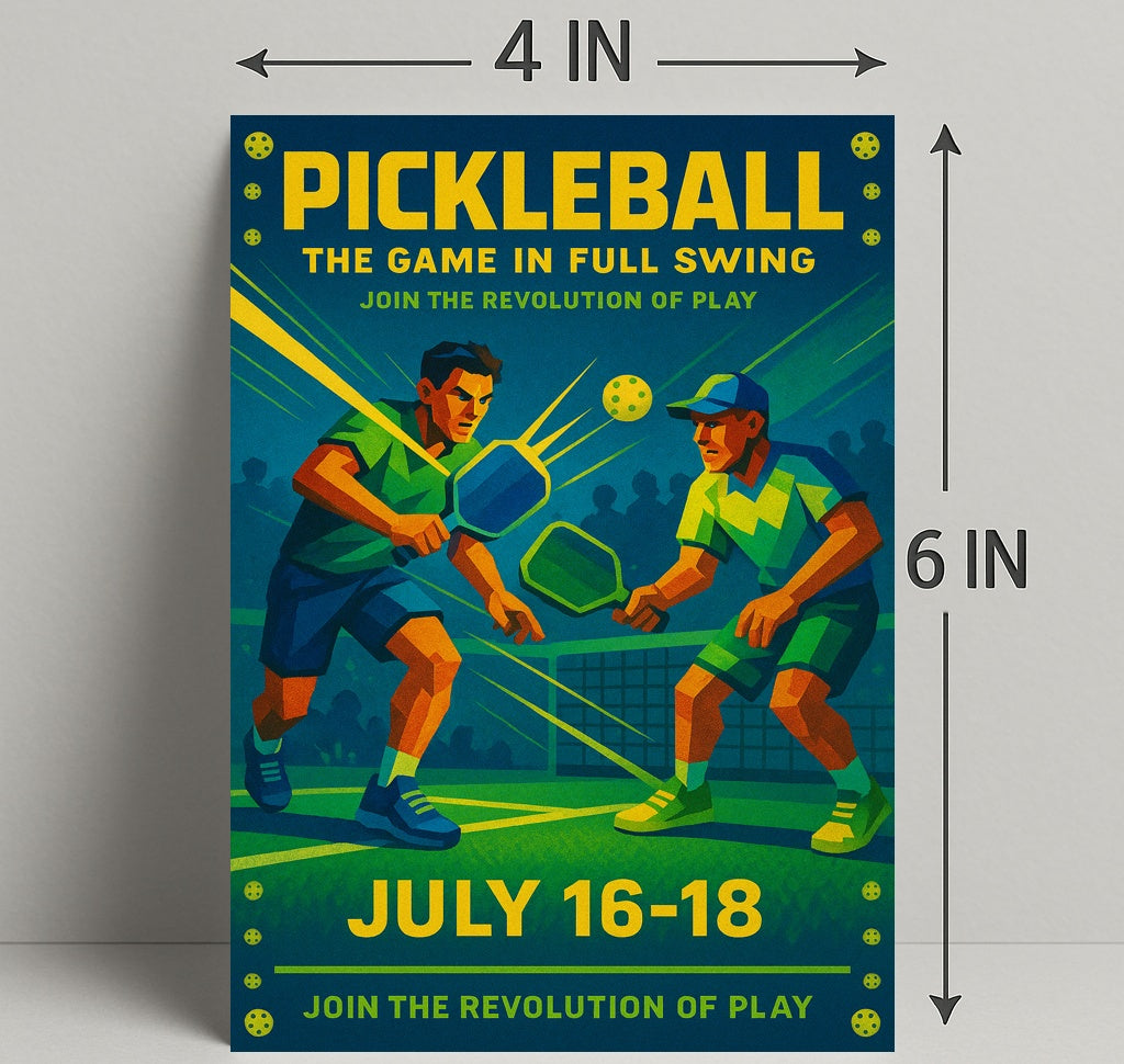 Pickleball Game Full Swing Wall Art Print PosterGoat