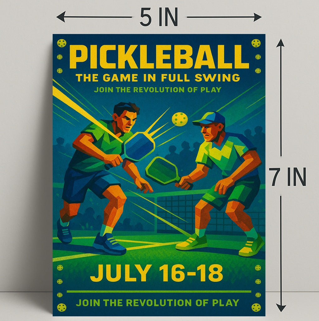 Pickleball Game Full Swing Wall Art Print PosterGoat