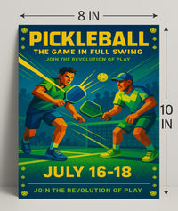 Pickleball Game Full Swing Wall Art Print PosterGoat