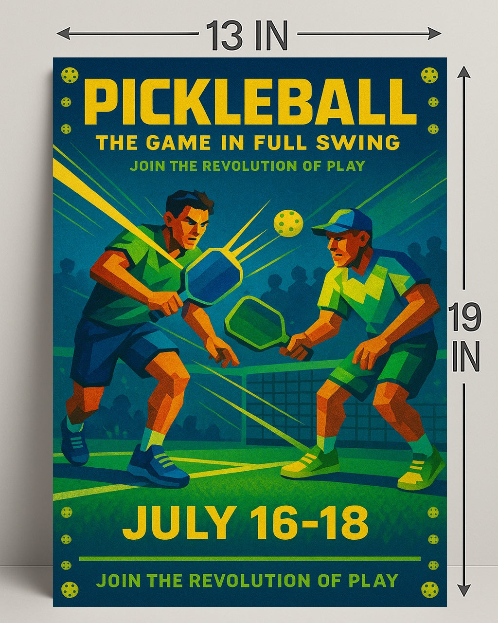 Pickleball Game Full Swing Wall Art Print PosterGoat