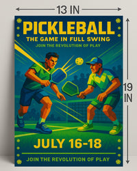 Pickleball Game Full Swing Wall Art Print PosterGoat