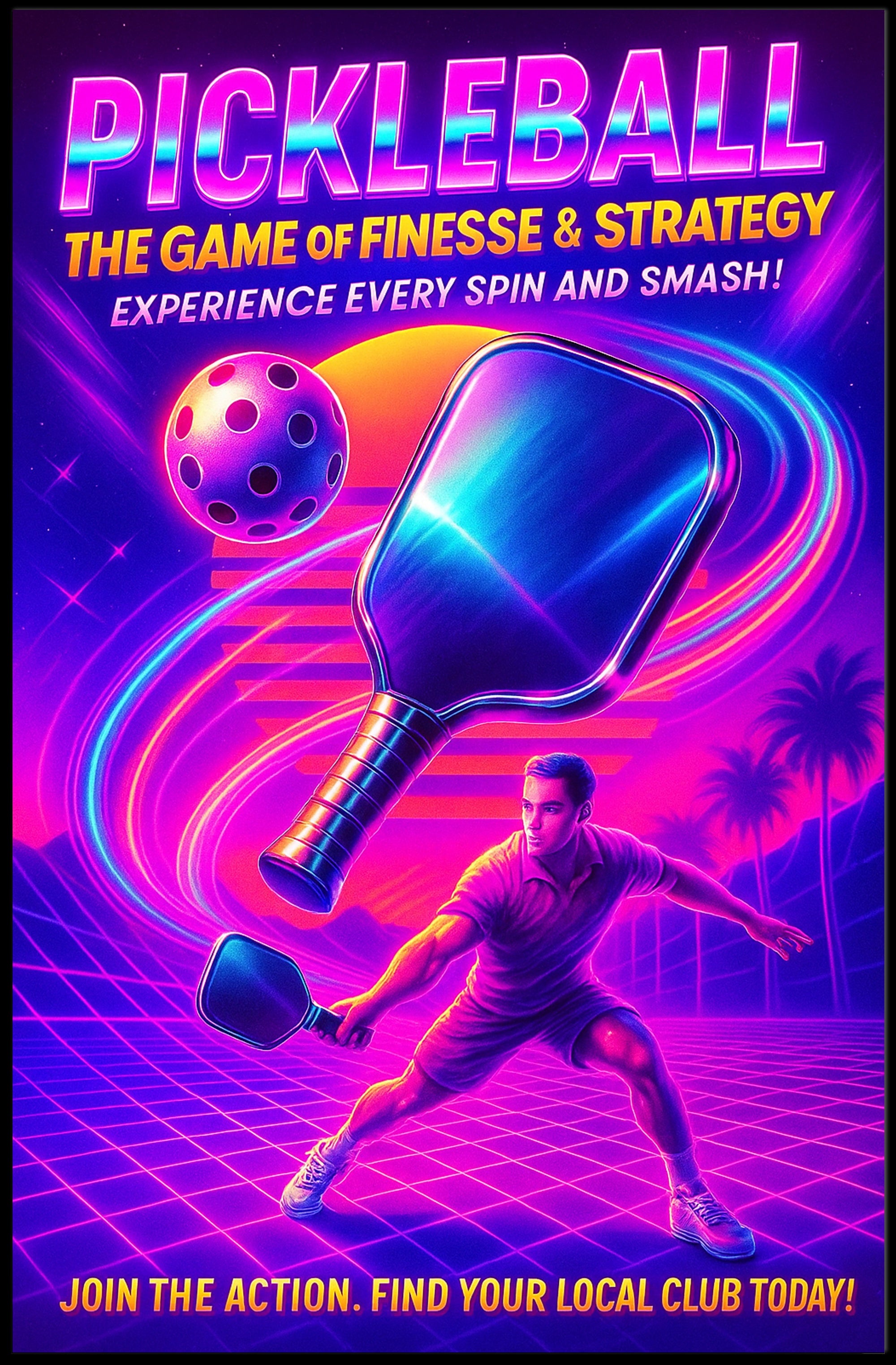 Pickleball The Game of Finesse Strategy Poster PosterGoat