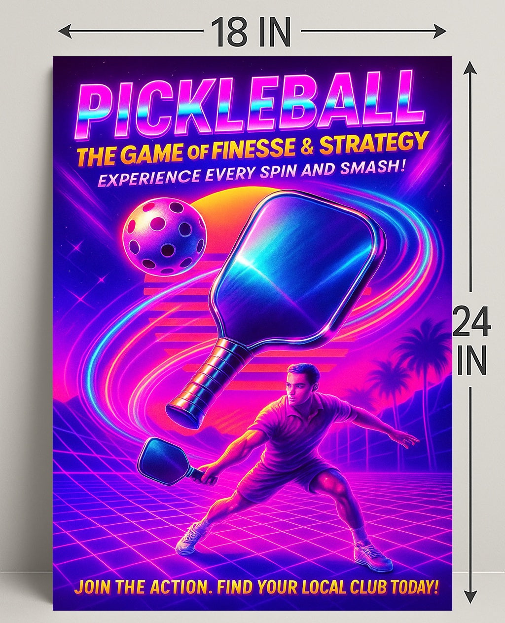 Pickleball The Game of Finesse Strategy Poster PosterGoat