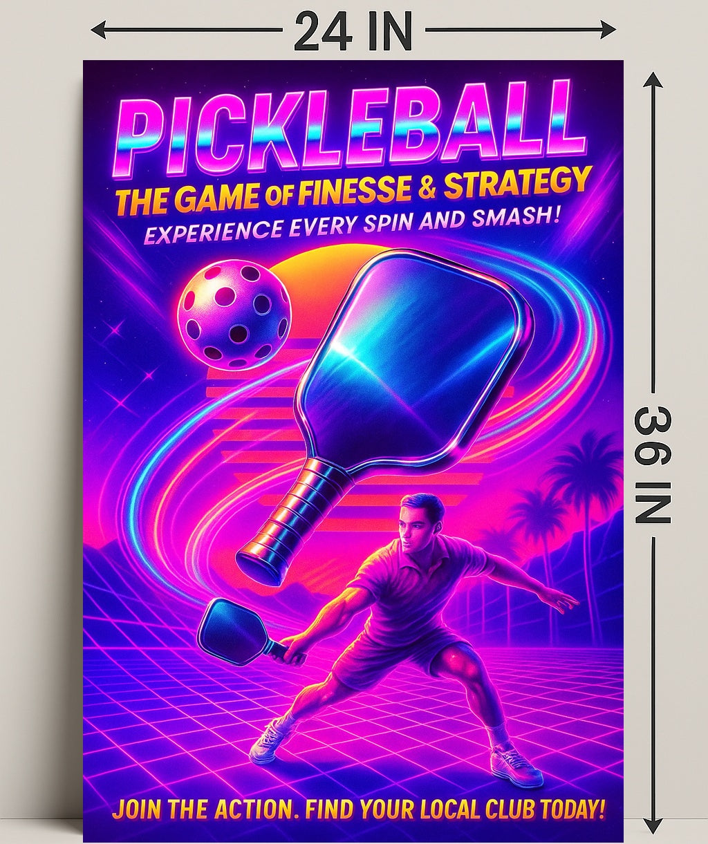 Pickleball The Game of Finesse Strategy Poster PosterGoat
