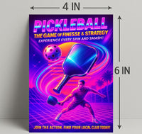 Pickleball The Game of Finesse Strategy Poster PosterGoat