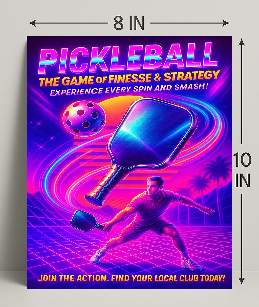 Pickleball The Game of Finesse Strategy Poster PosterGoat