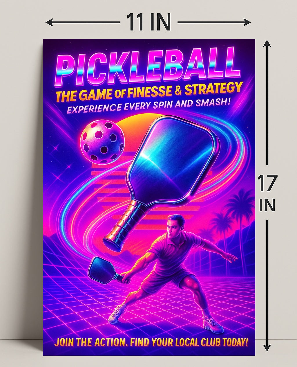 Pickleball The Game of Finesse Strategy Poster PosterGoat