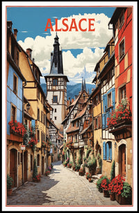 Picturesque Alsace Village Scenic Travel Poster PosterGoat
