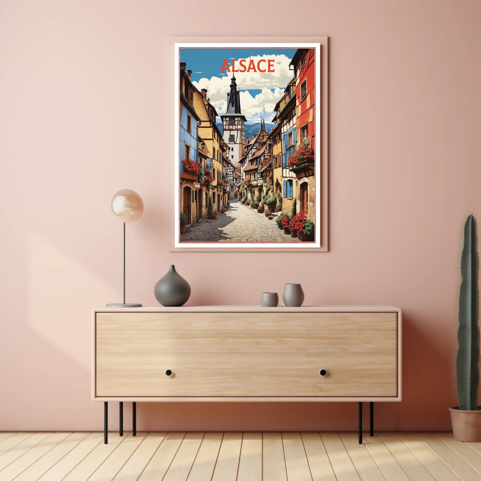 Picturesque Alsace Village Scenic Travel Poster PosterGoat