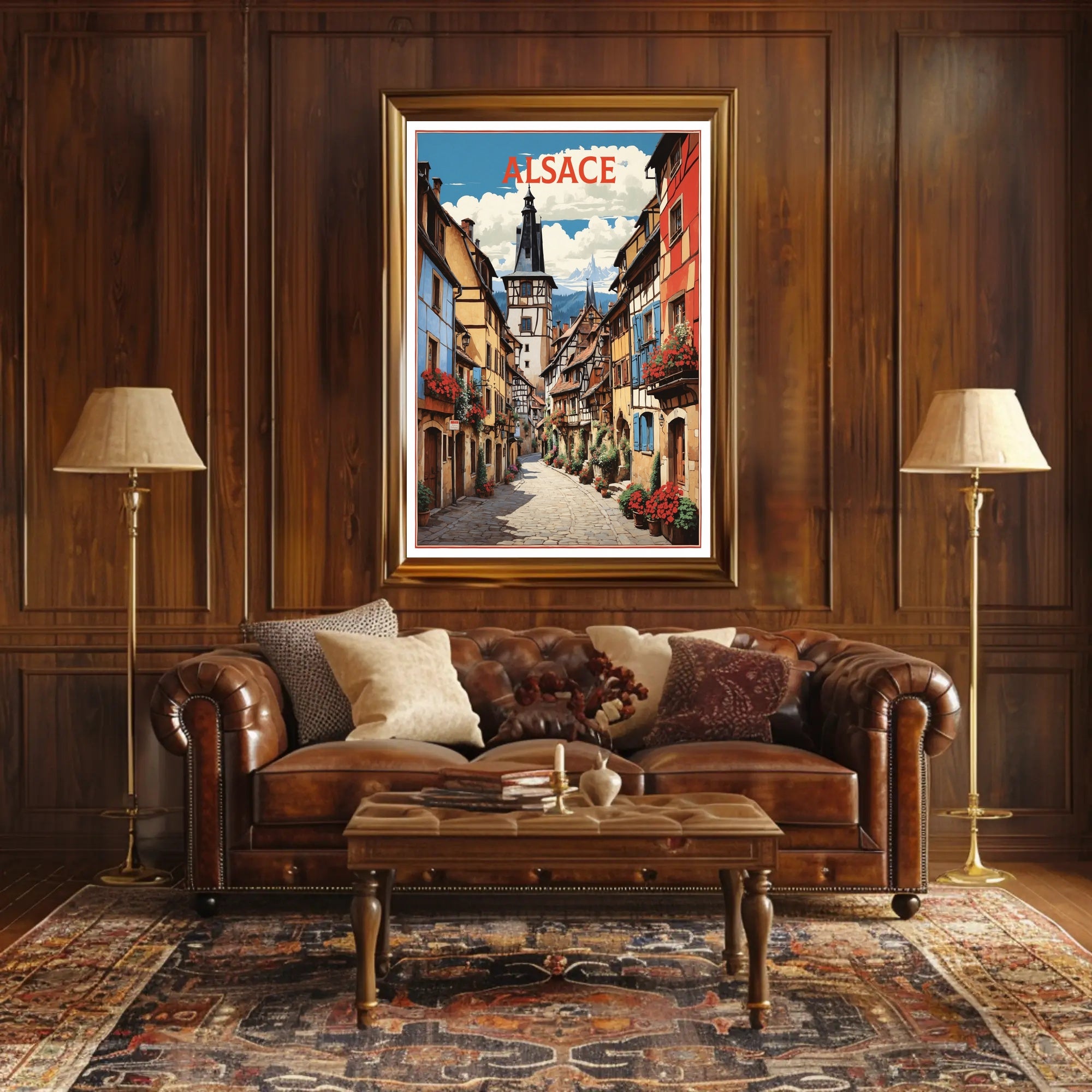 Picturesque Alsace Village Scenic Travel Poster PosterGoat