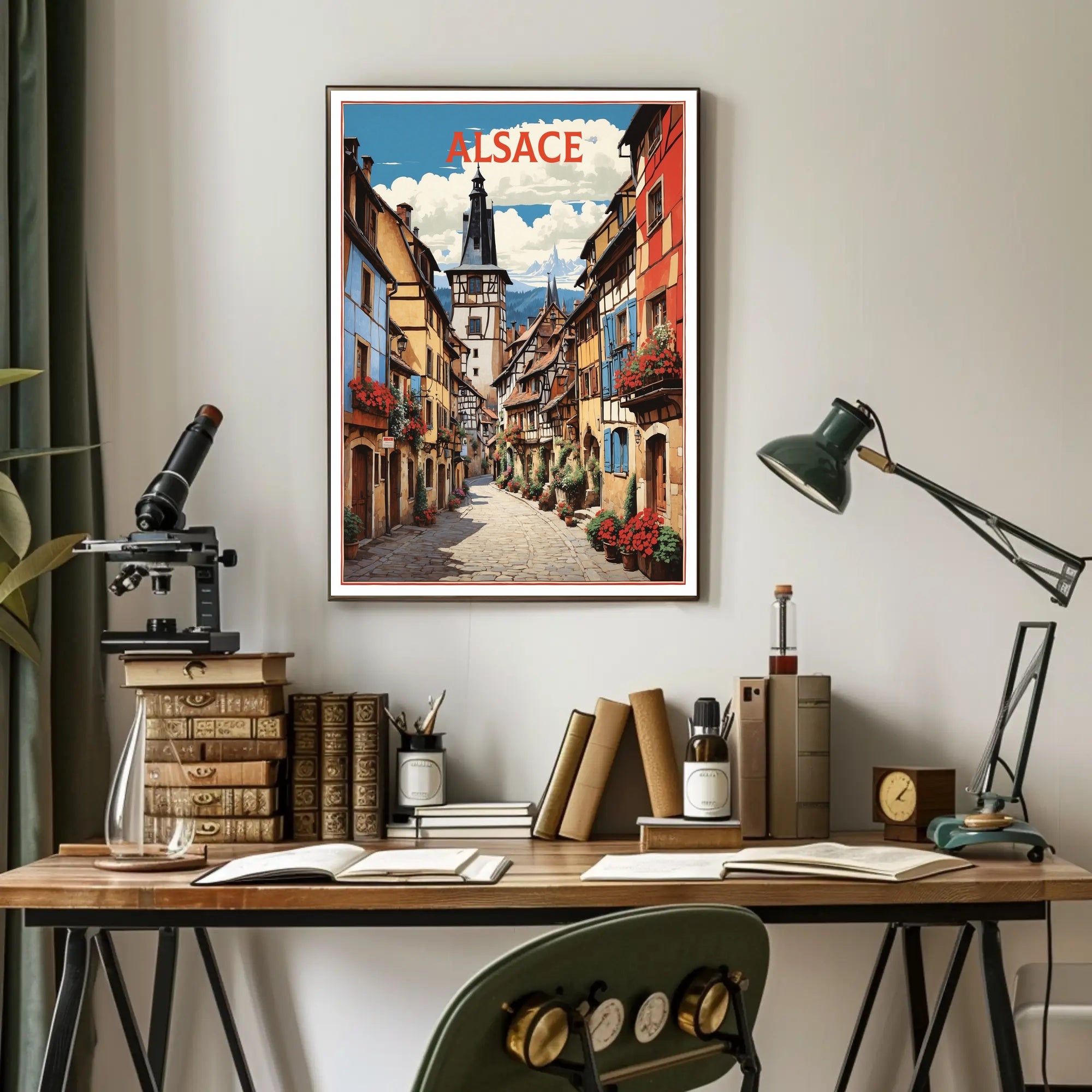 Picturesque Alsace Village Scenic Travel Poster PosterGoat