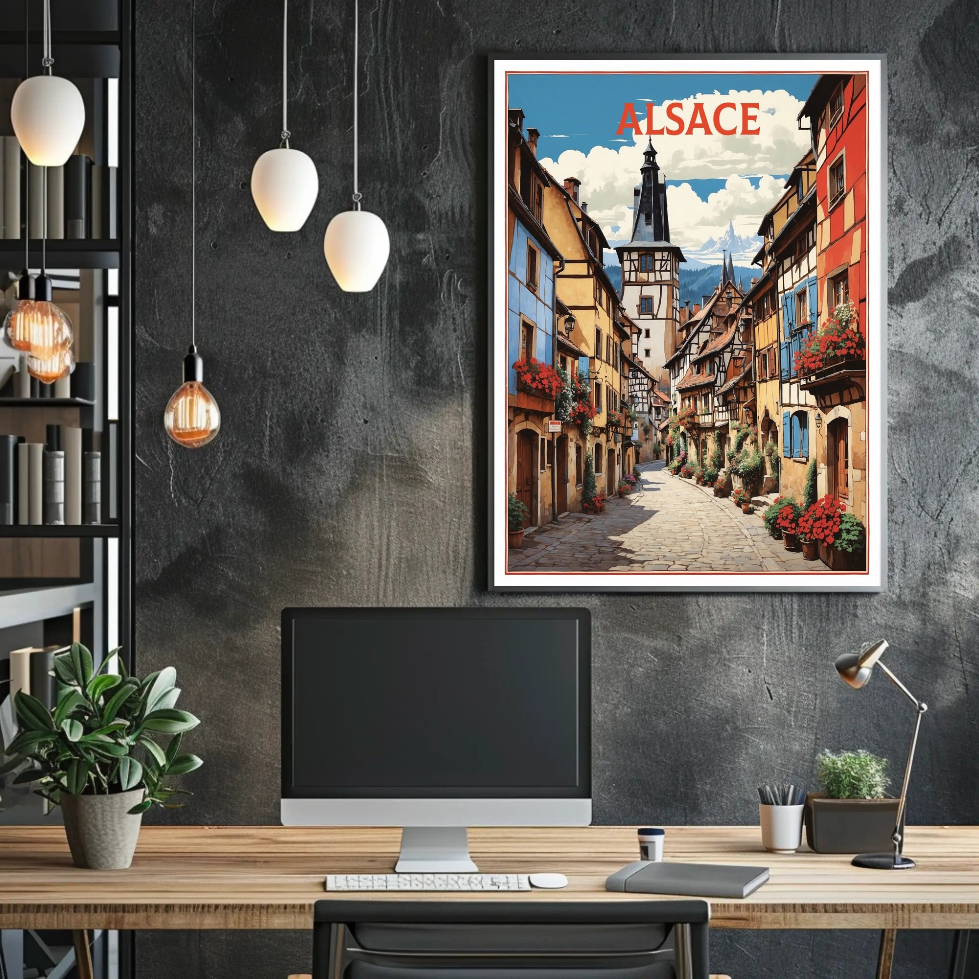 Picturesque Alsace Village Scenic Travel Poster PosterGoat