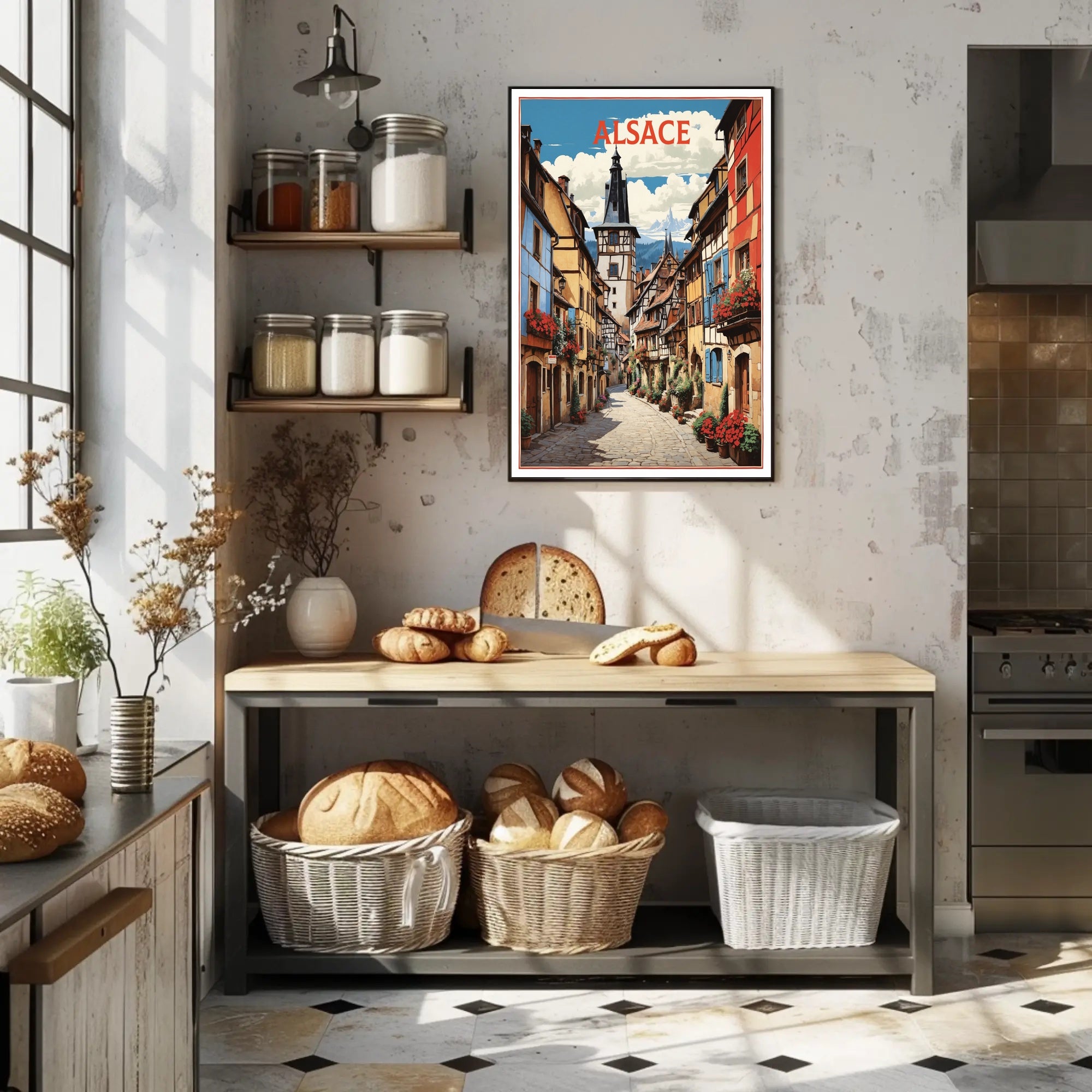 Picturesque Alsace Village Scenic Travel Poster PosterGoat