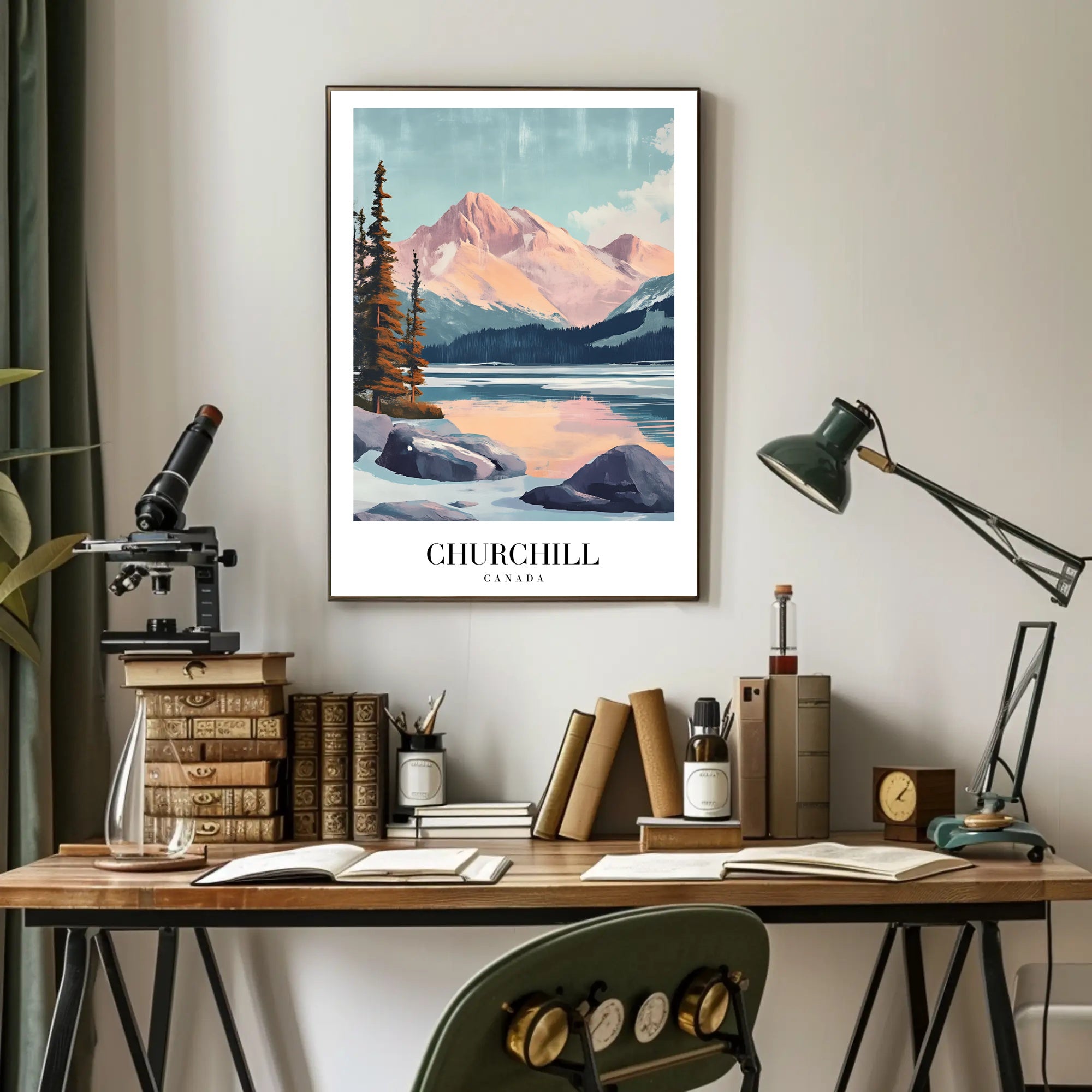 Picturesque Canadian Mountains Landscape Travel Poster PosterGoat