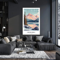 Picturesque Canadian Mountains Landscape Travel Poster PosterGoat