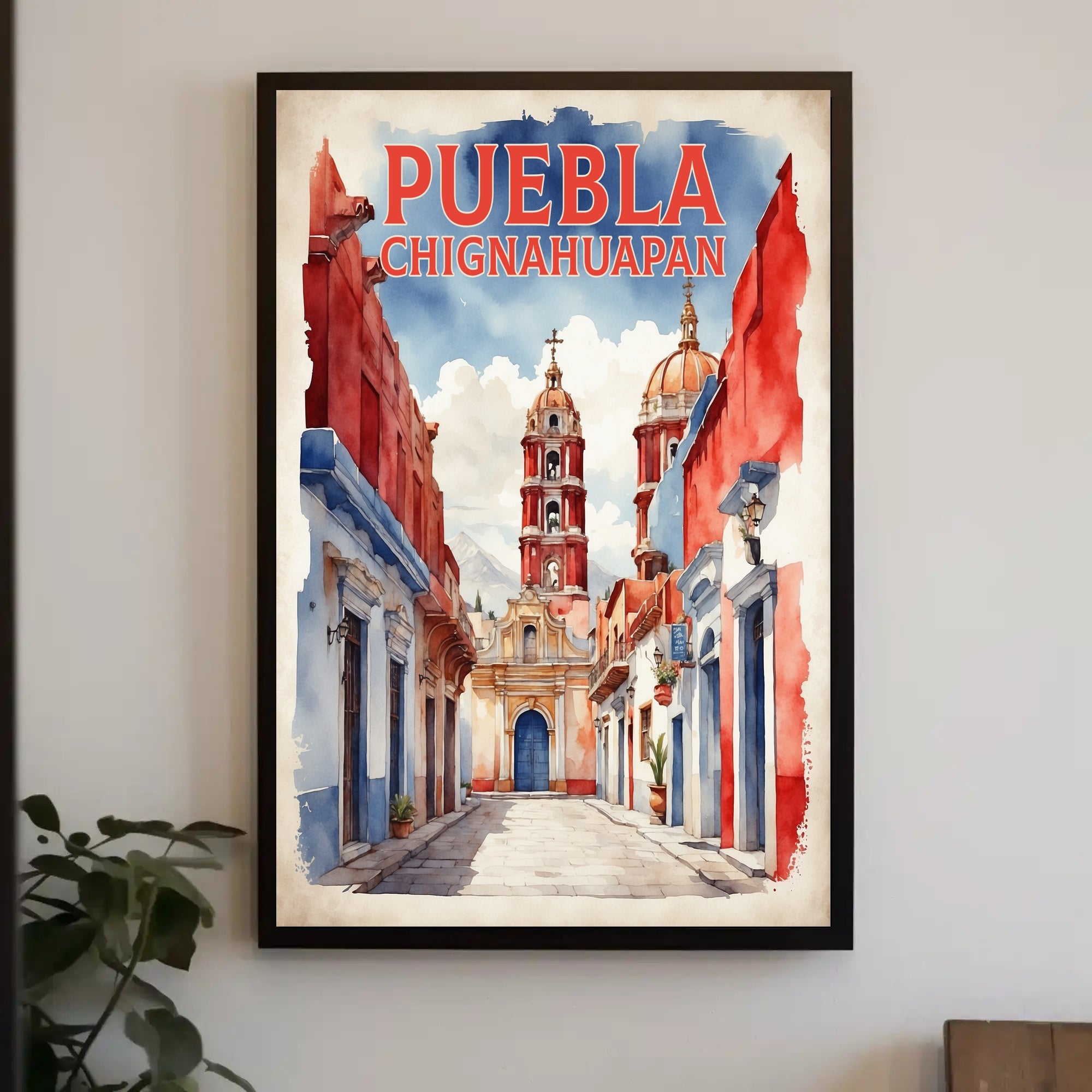 Picturesque Chignahuapan Watercolor Travel Poster PosterGoat