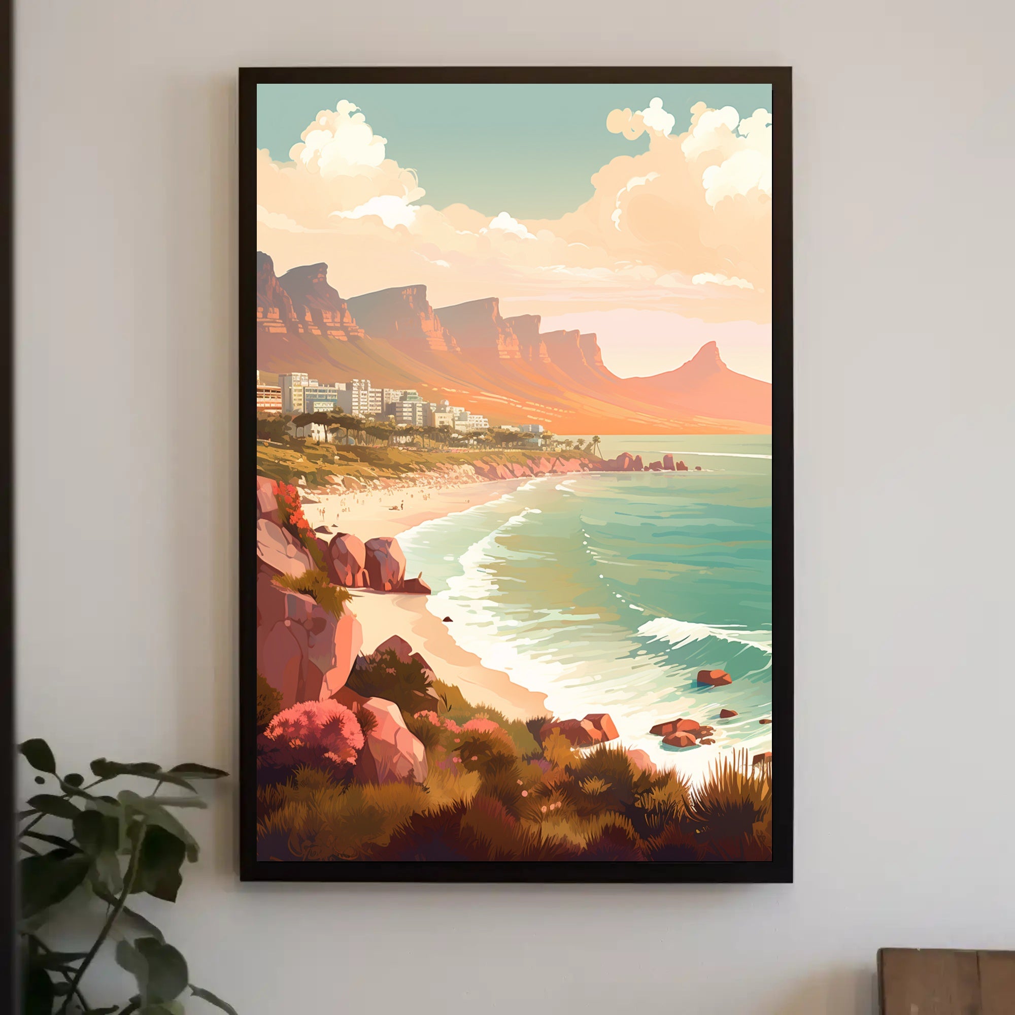 Picturesque Coastal Scene: Relaxed Vibes Travel Poster PosterGoat