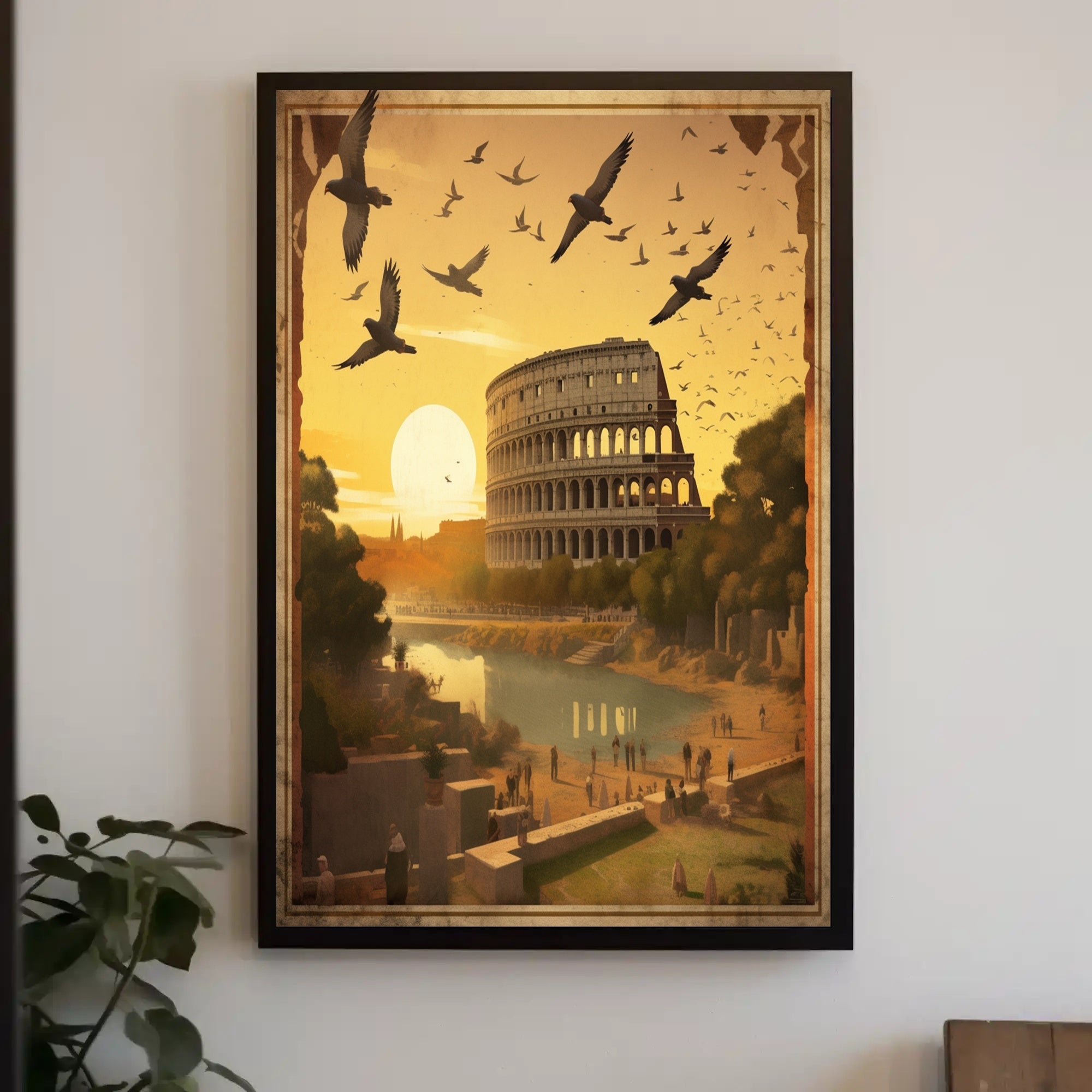 Picturesque Colosseum at Sunset Travel Poster PosterGoat