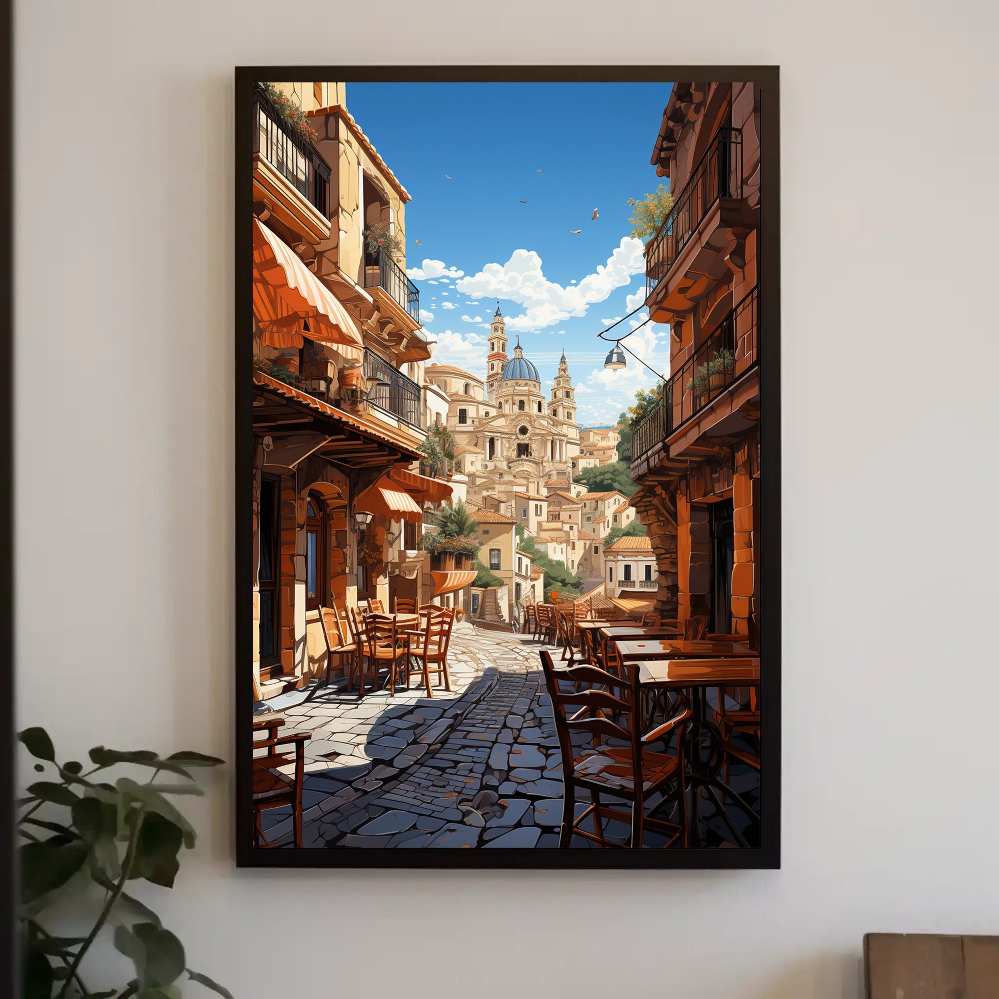 Picturesque Italian Village Scene Travel Poster PosterGoat
