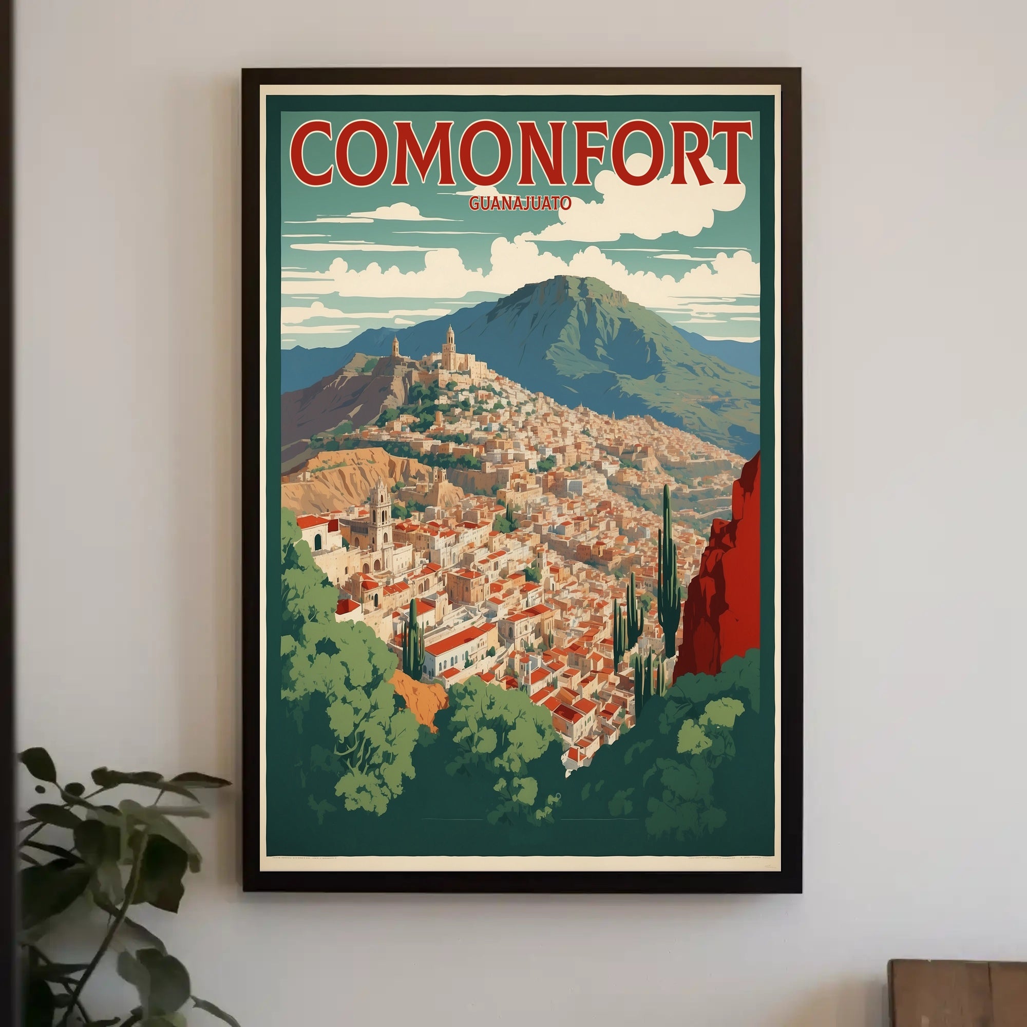 Picturesque Mexican Townscape: Comonfort Cultural or Heritage Poster PosterGoat