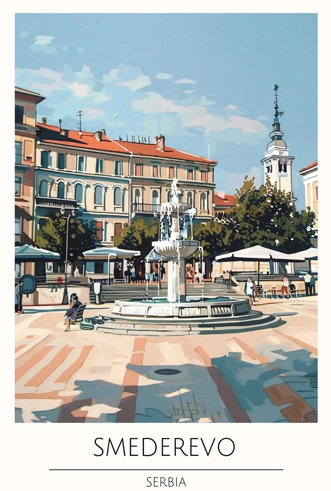 Picturesque Smederevo Town Square Cultural or Heritage Poster PosterGoat