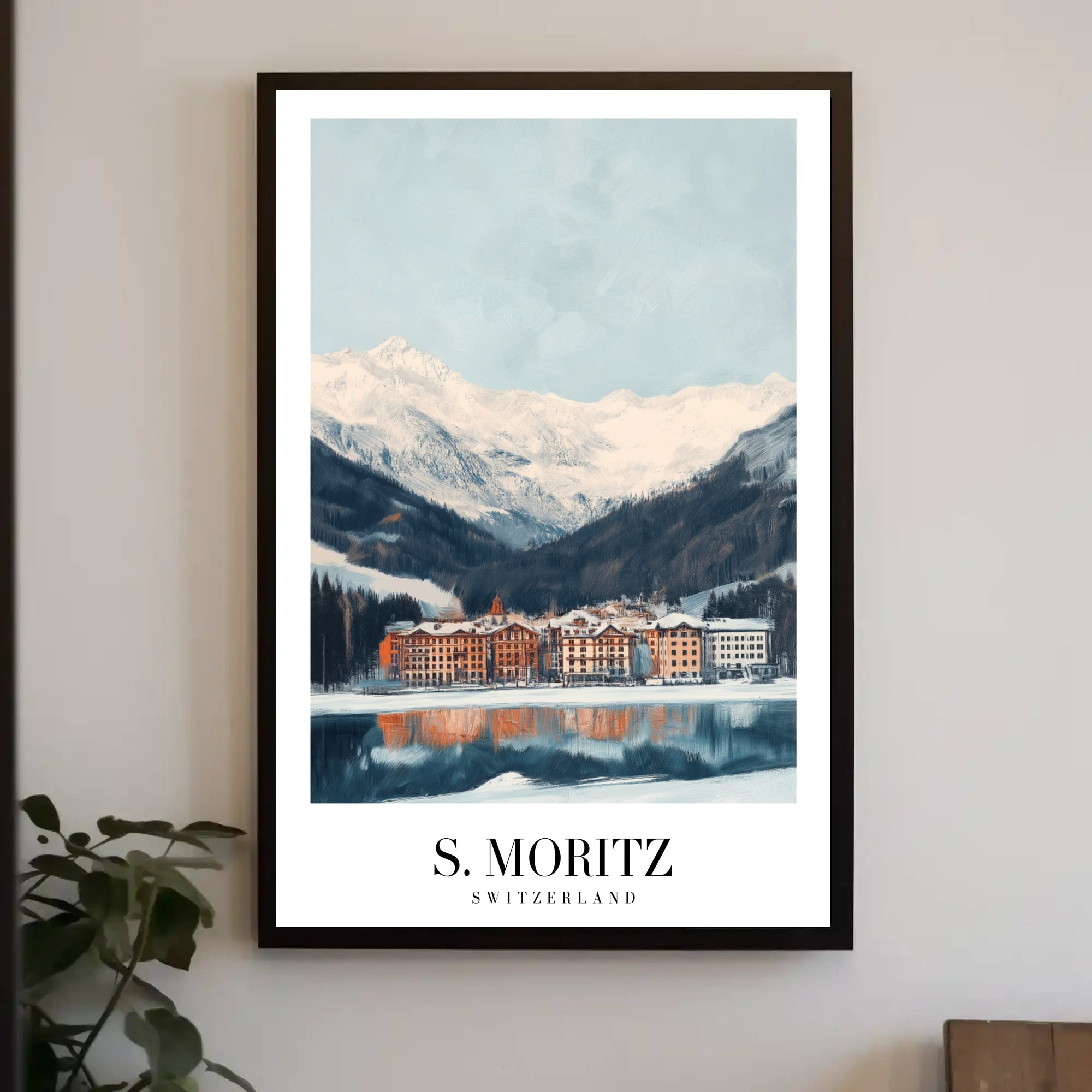 Picturesque Swiss Winter Scene: Travel Poster PosterGoat