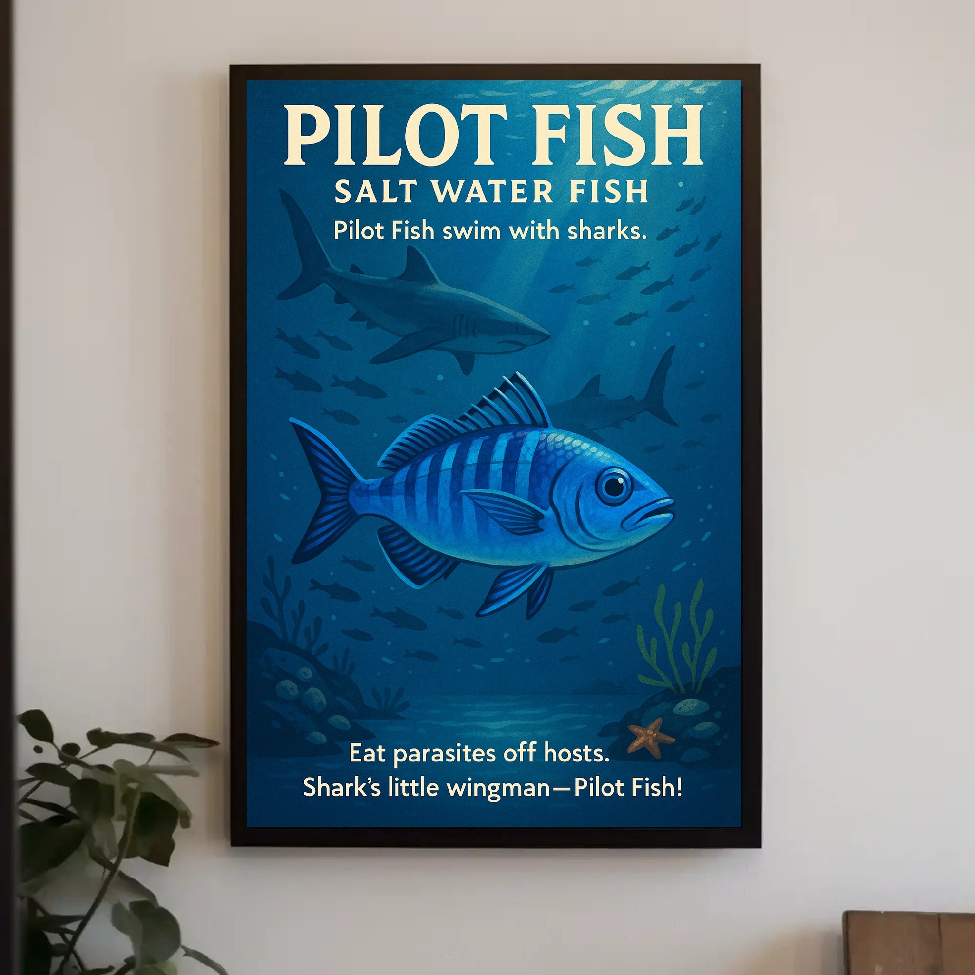 Pilot Fish SharkS Little Wingman Poster PosterGoat
