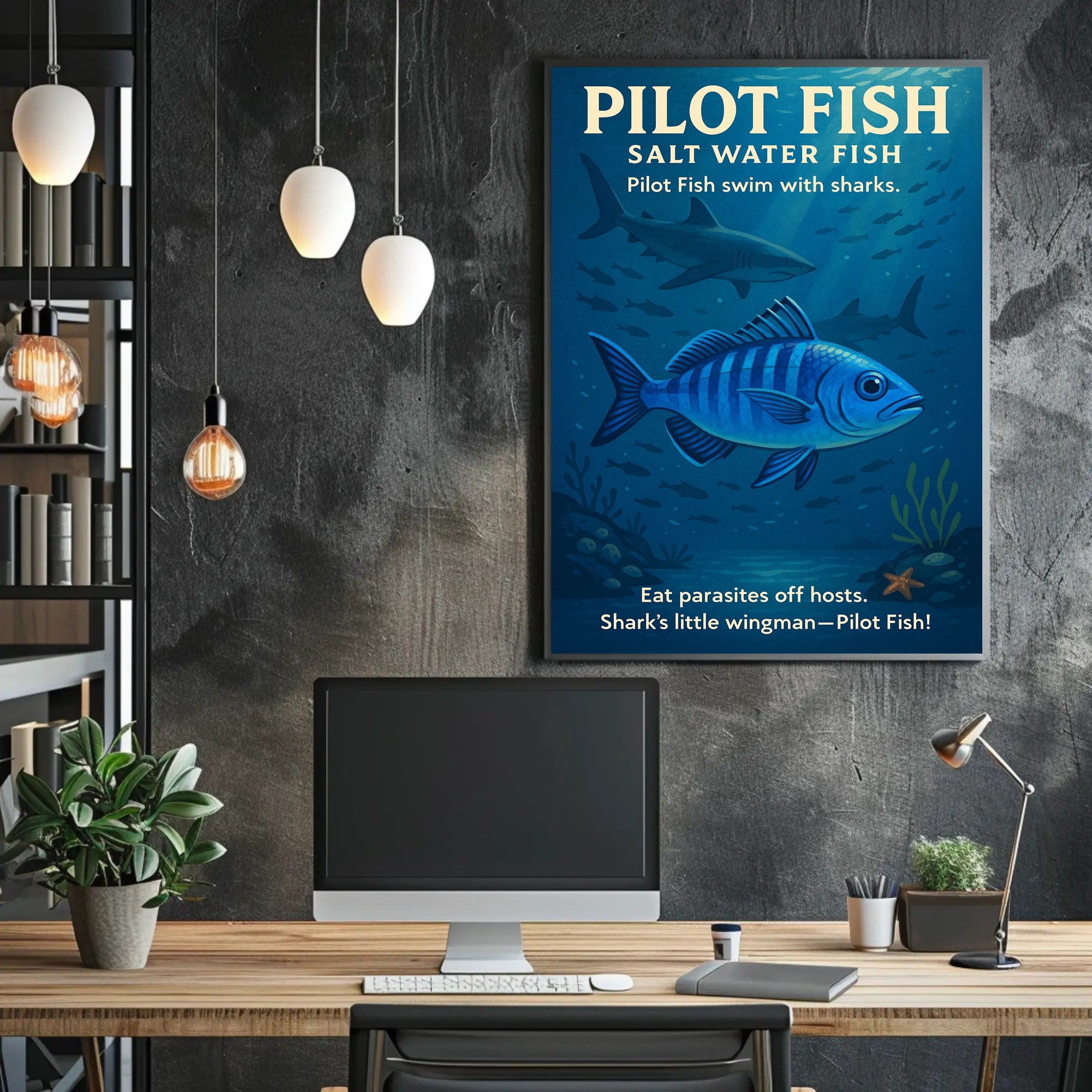 Pilot Fish SharkS Little Wingman Poster PosterGoat