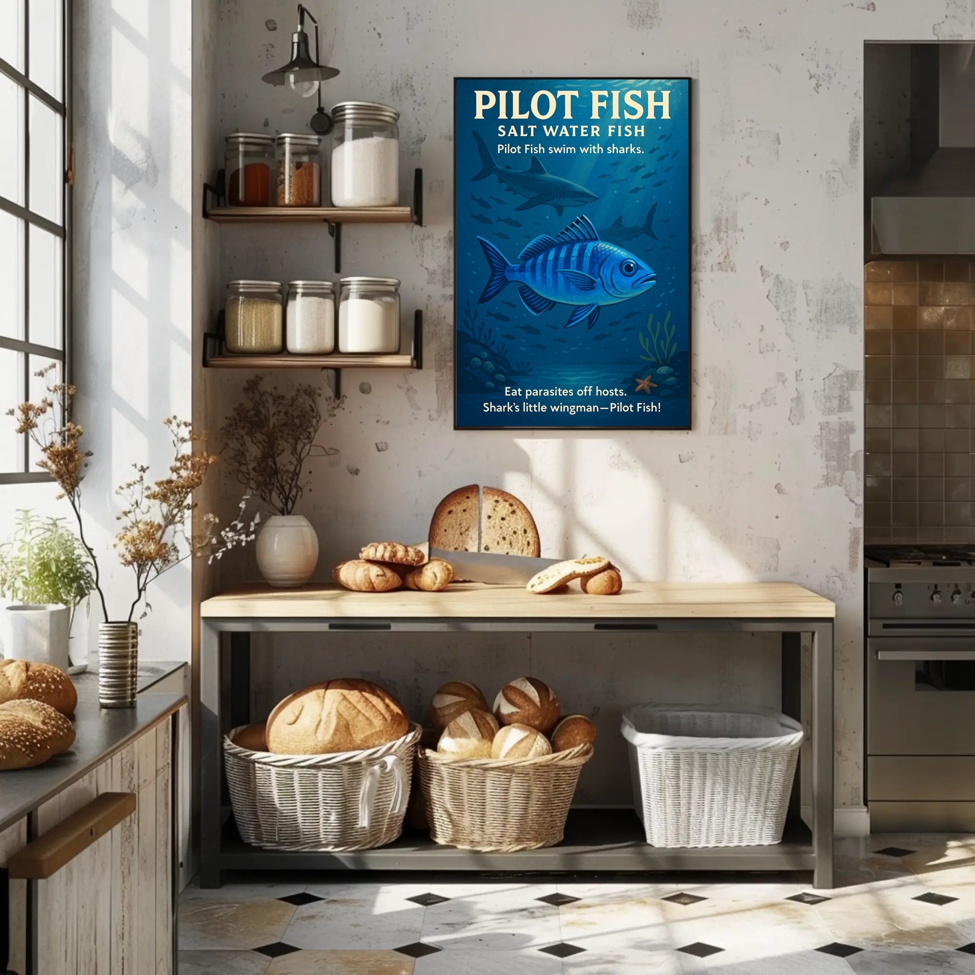 Pilot Fish SharkS Little Wingman Poster PosterGoat