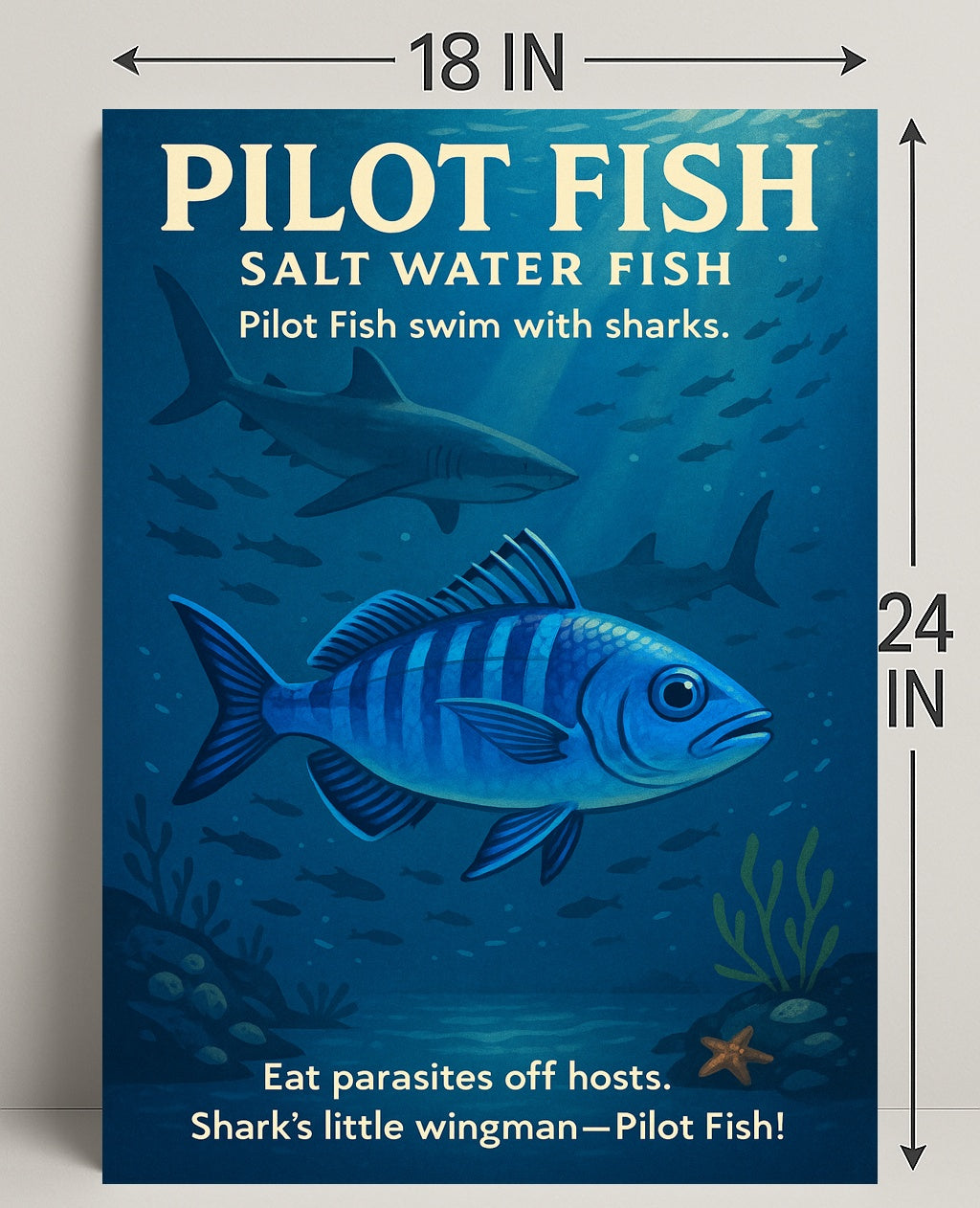 Pilot Fish SharkS Little Wingman Poster PosterGoat