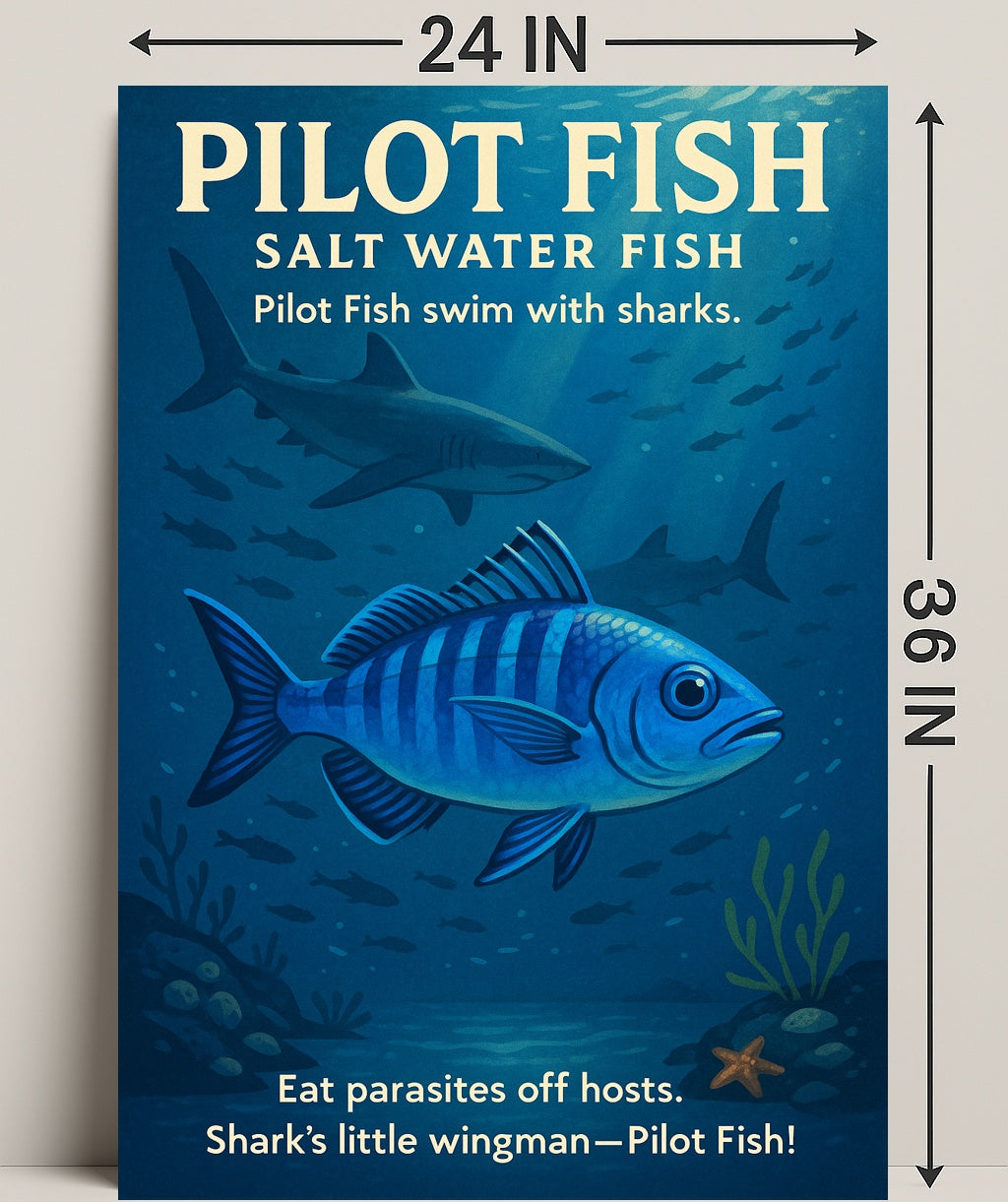 Pilot Fish SharkS Little Wingman Poster PosterGoat