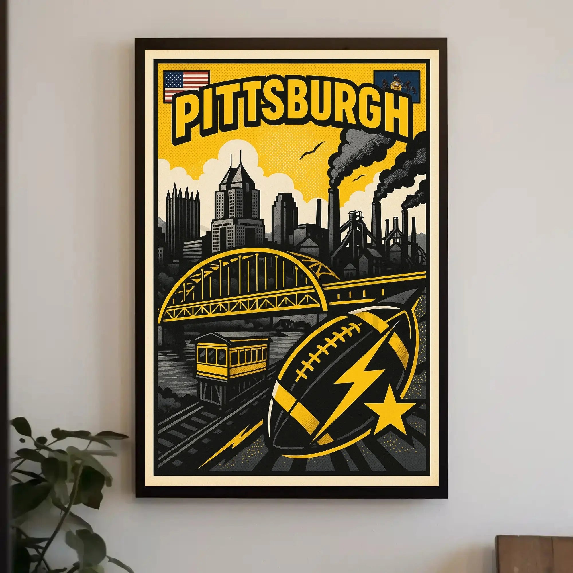 Pittsburgh Heritage Pride Retro Graphic Cultural or Heritage Poster PosterGoat