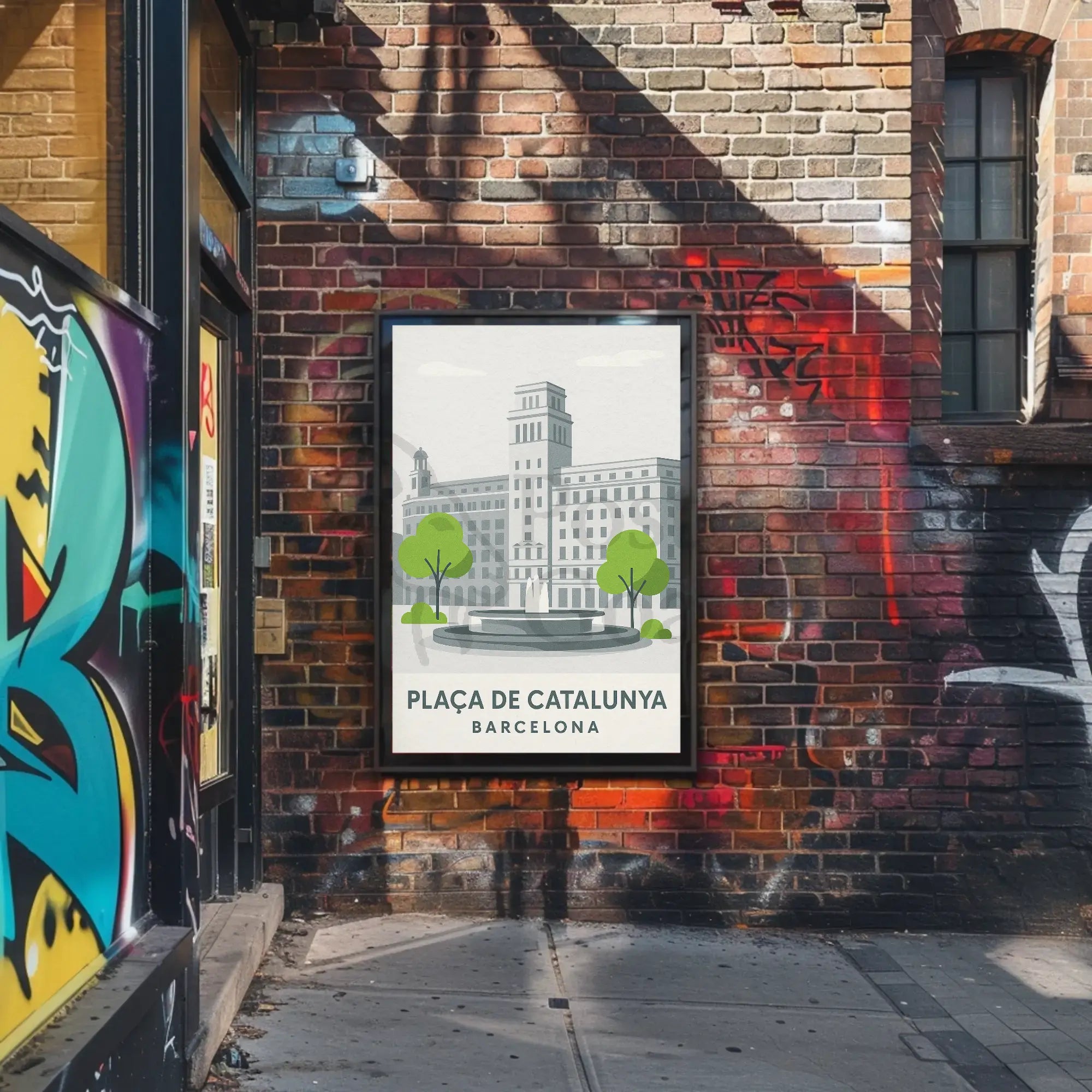 Plaรงa de Catalunya Barcelona Poster PosterGoat