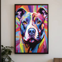 Playful Abstract Pit Bull Art Dog Breed Poster PosterGoat