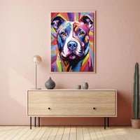 Playful Abstract Pit Bull Art Dog Breed Poster PosterGoat