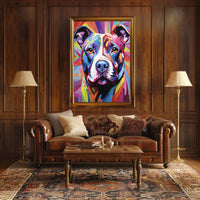 Playful Abstract Pit Bull Art Dog Breed Poster PosterGoat