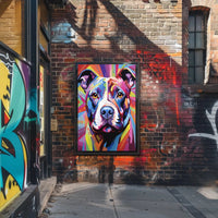 Playful Abstract Pit Bull Art Dog Breed Poster PosterGoat