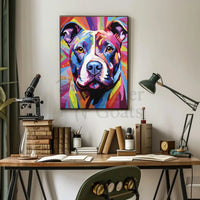 Playful Abstract Pit Bull Art Dog Breed Poster PosterGoat