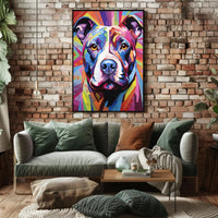 Playful Abstract Pit Bull Art Dog Breed Poster PosterGoat