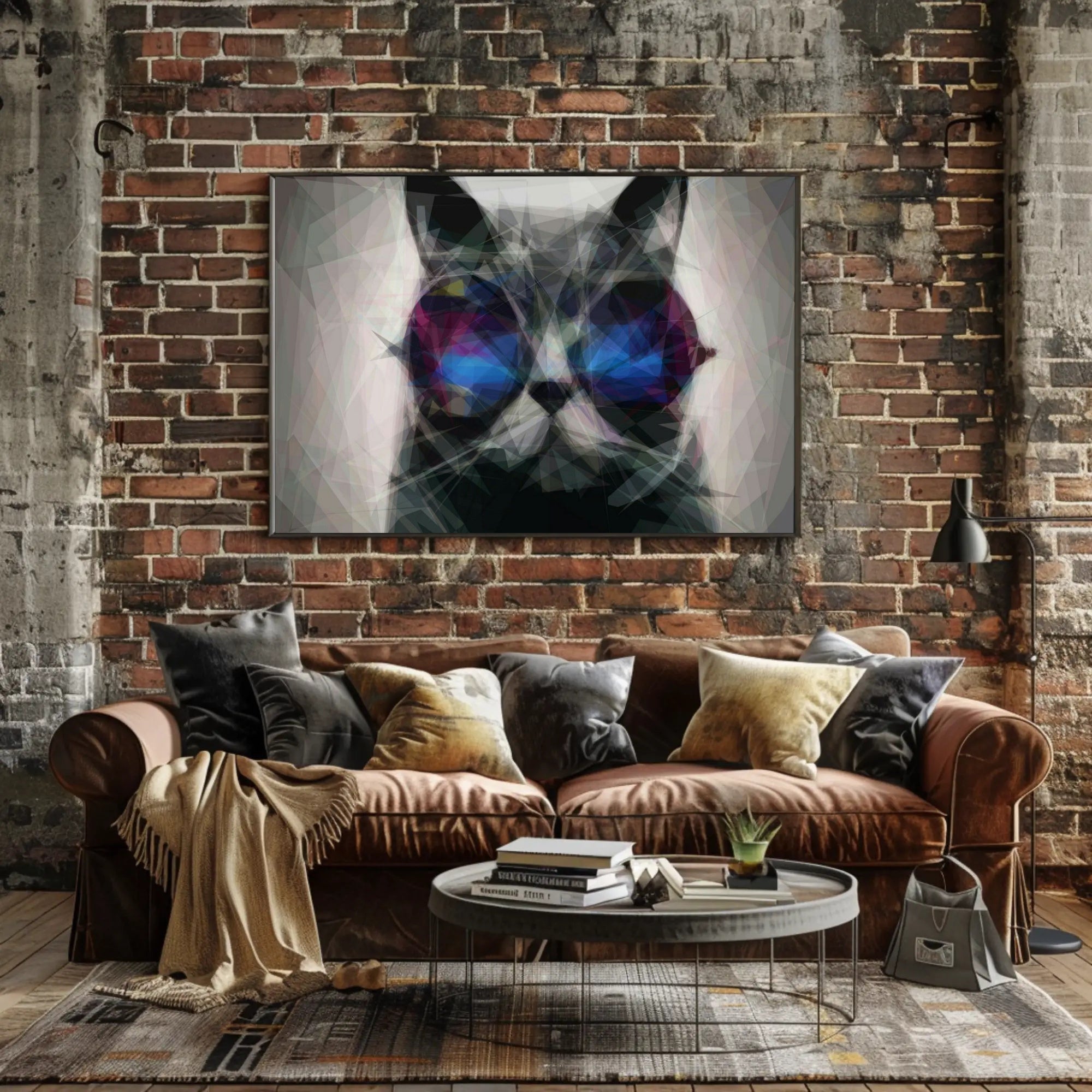 Playful Cat with Sunglasses Animal Poster PosterGoat